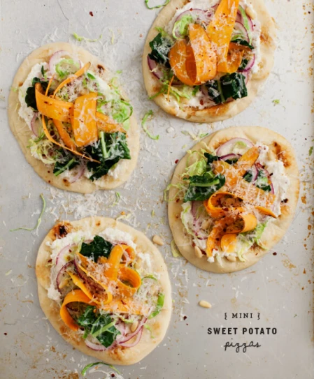 Brain Food - 7 Easy Meals for Hungry Creatives on Drempt.com featuring Mini Sweet Potato Pizzas