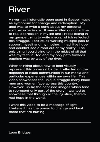 Behind the Scenes of the Grammy Best Music Video Nominees - Leon Bridges, River